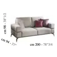 MERIDIANA Włoska Sofa 2 osobowa tapicerowana 200cm / Adora