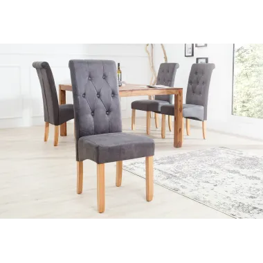 Invicta Krzesło CASA mikrofibry w kolorze antycznej szarości 45cm / 37293