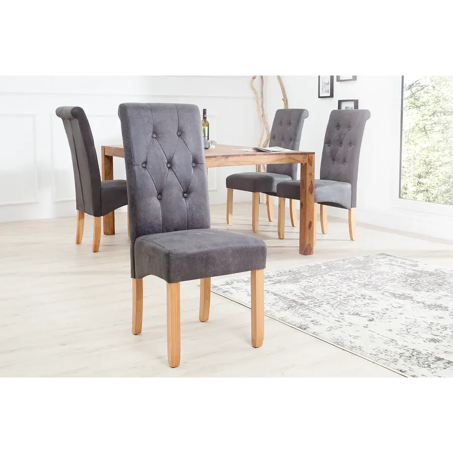 Invicta Krzesło CASA mikrofibry w kolorze antycznej szarości 45cm / 37293