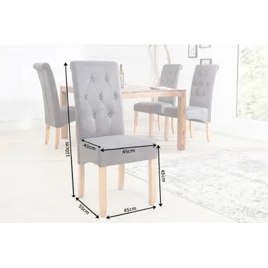 Invicta Krzesło CASA mikrofibry w kolorze antycznej szarości 45cm / 37293