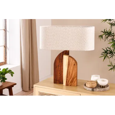 Invicta Lampa stołowa LOVERS naturalny klosz z drewna deszczowego 60cm / 46649