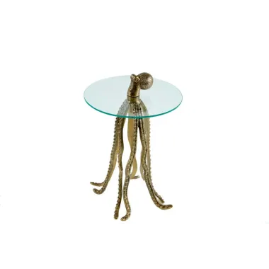 Invicta Stolik boczny WILDLIFE OCTOPUS szkło hartowane 70cm / 43498