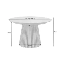 Invicta Stół do jadalni VALHALLA WOOD rozkładany jasny dąb 120-160-200cm / 44092