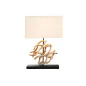 Invicta Lampa stołowa THE WAVE z kloszem z drewna tekowego w kolorze białym  60cm / 43932