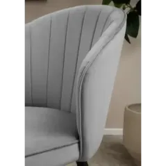 Wohnling Krzesło tapicerowane VENEZIA szary aksamit 47cm / WL6.950