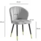 Wohnling Krzesło tapicerowane VENEZIA szary aksamit 47cm / WL6.950 Wohnling Krzesło tapicerowane VENEZIA szary aksamit 47cm / WL6.950
