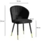 Wohnling Krzesło tapicerowane VENEZIA czarny aksamit 47cm / WL6.951 Wohnling Krzesło tapicerowane VENEZIA czarny aksamit 47cm / WL6.951