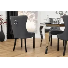 Invicta Krzesło CASTLE imitacja skóry vintage black 50cm / 44585