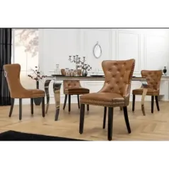 Invicta Krzesło CASTLE imitacja skóry cognac brown 50cm / 44586