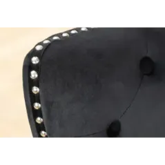Invicta Krzesło CASTLE stylu barokowym velvet black 50cm / 44587