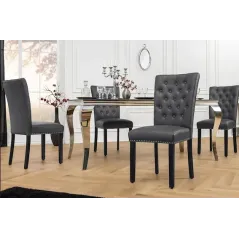 Invicta Krzesło CASTLE imitacja skóry vintage black 46cm / 44588