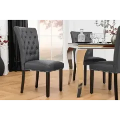 Invicta Krzesło CASTLE imitacja skóry vintage black 46cm / 44588