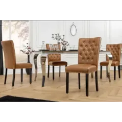 Invicta Krzesło CASTLE imitacja skóry cognac brown 46cm / 44589