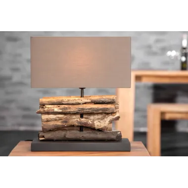 Invicta Lampa stołowa PERIFERE brązowe drewno teakowe 35cm / 17322