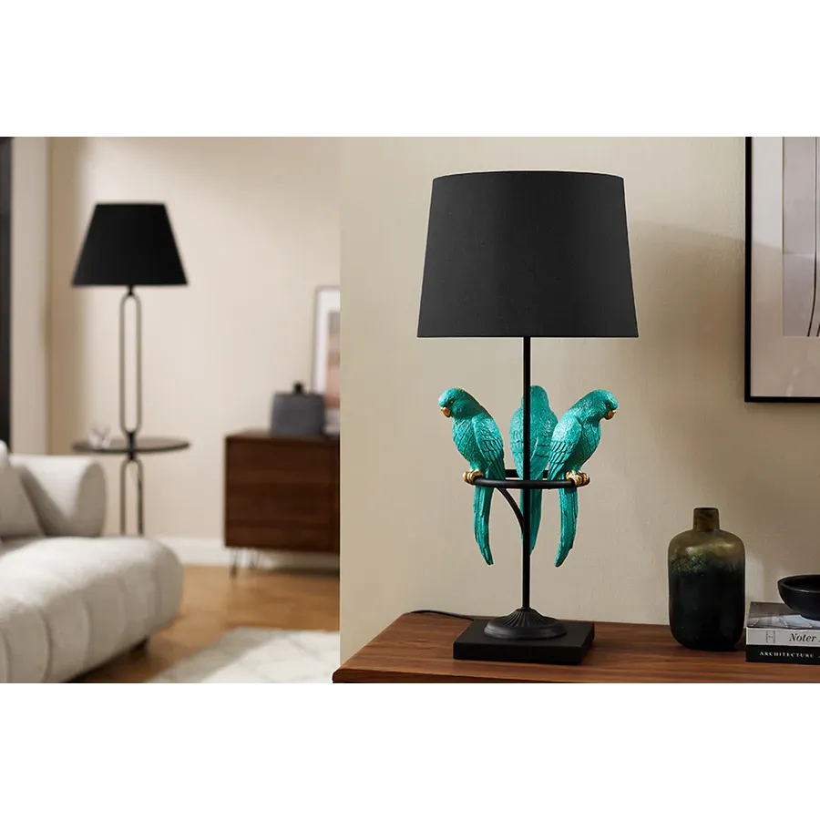 Invicta Lampa stołowa WILDLIFE zielone papugi 75cm / 44356