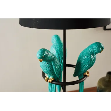 Invicta Lampa stołowa WILDLIFE zielone papugi 75cm / 44356
