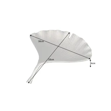 Invicta Patera dekoracyjna GINKGO srebrna 33cm / 41778