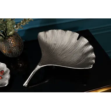 Invicta Patera dekoracyjna GINKGO Srebrna 42cm / 41776