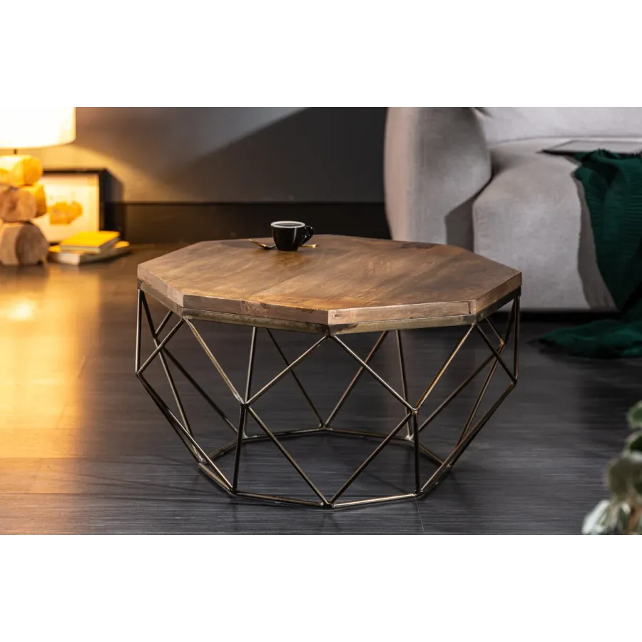 Invicta Stolik kawowy DIAMOND naturalne mango 70cm / 40391