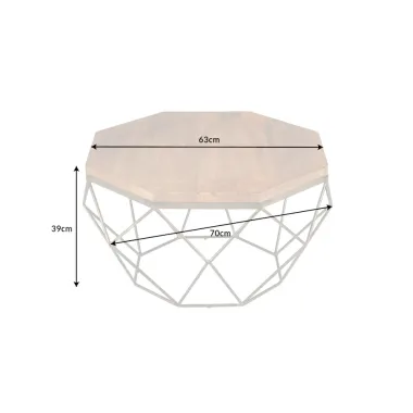 Invicta Stolik kawowy DIAMOND naturalne mango 70cm / 40391