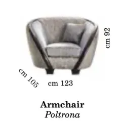 MODIGLIANI Włoski fotel tapicerowany 123 x 92 x 105cm / Arredoclassic