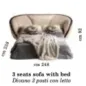 MODIGLIANI Włoska Sofa rozkładana 3 osobowa tapicerowana 248 x 92 x 238cm / Arredoclassic MODIGLIANI Włoska Sofa rozkładana 3 osobowa tapicerowana 248 x 92 x 238cm / Arredoclassic
