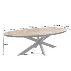 Invicta Stół do jadalni oval MOUNTAIN SOUL MDF 240cm / 45671