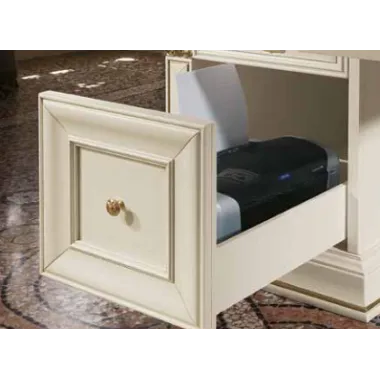 VIVALDI CREMA Włoska Komoda 2 drzwi 6 szuflad zdobienia 215 x 108 x 55cm / 1710
