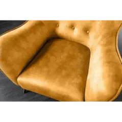 Fotel uszak AMSTERDAM musztardowo żółty aksamit 82cm / 44484