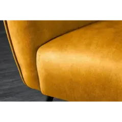Fotel uszak AMSTERDAM musztardowo żółty aksamit 82cm / 44484