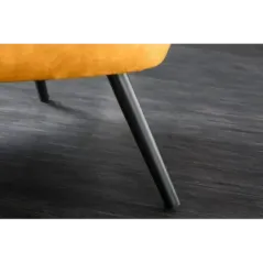 Fotel uszak AMSTERDAM musztardowo żółty aksamit 82cm / 44484