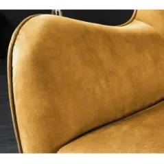 Fotel uszak AMSTERDAM musztardowo żółty aksamit 82cm / 44484