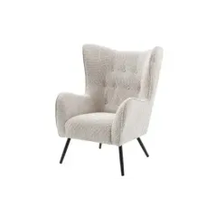 Invicta Fotel uszak AMSTERDAM bezowy bouclé 82cm / 44483
