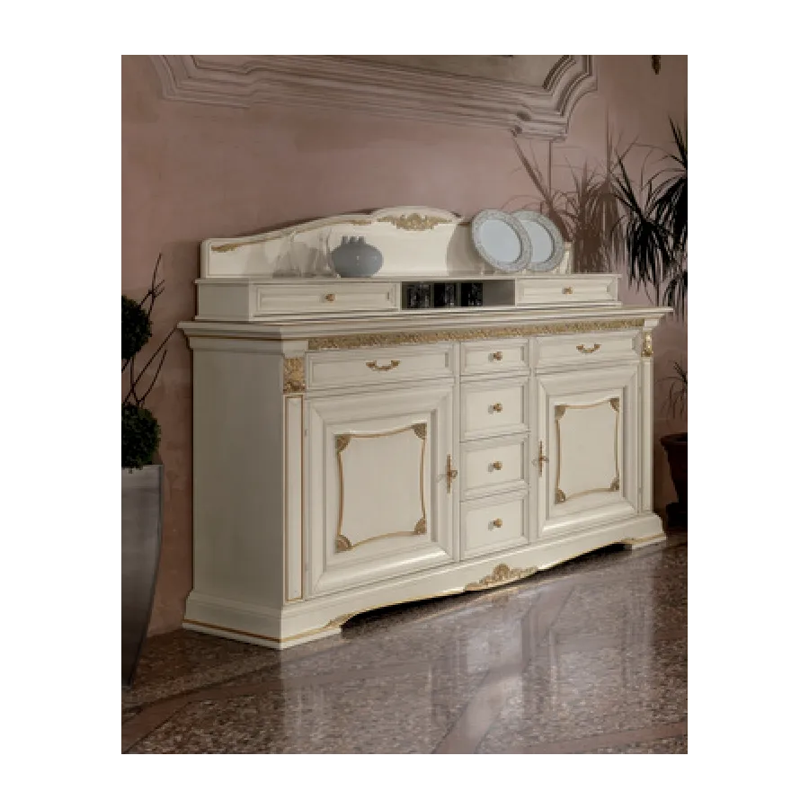 VIVALDI CREMA Włoska Komoda 2 drzwi 6 szuflad zdobienia 215 x 108 x 55cm / 1710 VIVALDI CREMA Włoska Komoda 2 drzwi 6 szuflad zdobienia 215 x 108 x 55cm / 1710
