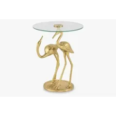 Invicta WILDLIFE CRANE Stolik kawowy antyczne złoto 40cm / 44832