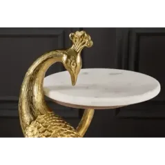 Invicta WILDLIFE PEACOCK Stolik kawowy antyczne złoto 25cm / 44828