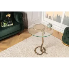 Invicta WILDLIFE SNAKE Stolik kawowy antyczna miedź 45cm / 43513