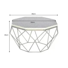 Invicta Stolik kawowy DIAMOND poliżywica mosiądz 70cm / 45215