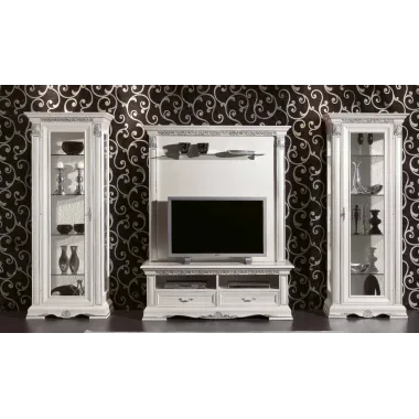 VIVALDI CREMA Włoska Luksusowa Ściana TV ze zdobieniami 350 x 215 x 60cm / 1726