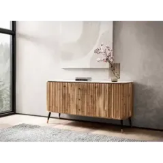 Wohnling Komoda z elementami lameli akacja 150cm / WL7.155