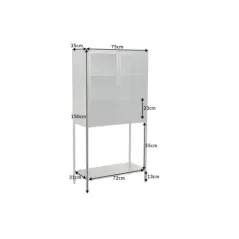 Invicta Witryna Dura Steel metal czarny żebrowane szkło 80cm / 41725