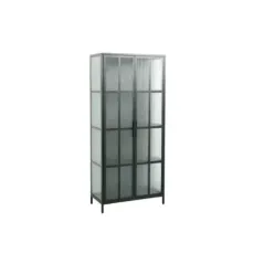 Invicta Witryna Dura Steel metal czarny żebrowane szkło 80cm / 41724
