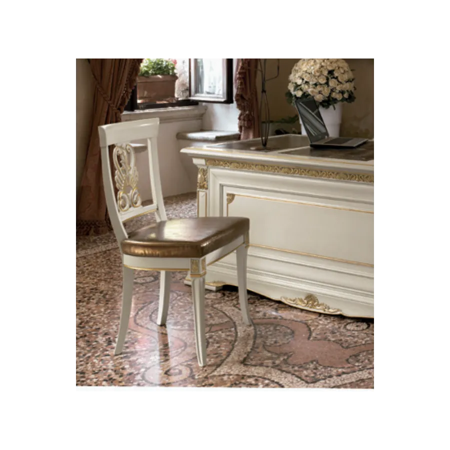 VIVALDI CREMA Włoski Krzesło tapicerowane / 1733 VIVALDI CREMA Włoski Krzesło tapicerowane / 1733