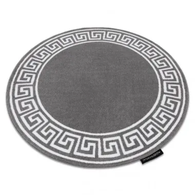 Dywan HAMPTON Versace Grecki wzór szary koło 120cm / GR2885