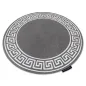 Dywan HAMPTON Versace Grecki wzór szary koło 120cm / GR2885