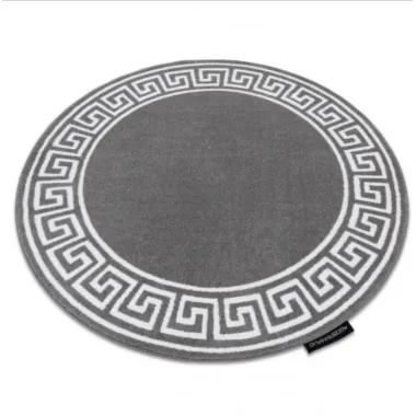 Dywan HAMPTON Versace Grecki wzór szary koło 120cm / GR2885