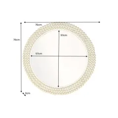 Invicta Lustro ścienne PEARLS żelazne złoto 76cm /  43821