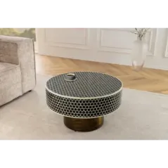 Invicta  Stolik kawowy HARMONY NATURE czarno biały 60cm / 45206