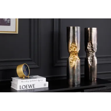 Invicta Wazon PRECIOUS efekt uderzenia młotka czarno-złoty 40cm / 44893