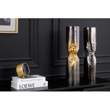 Invicta Wazon PRECIOUS efekt uderzenia młotka czarno-srebrny 50cm / 44888